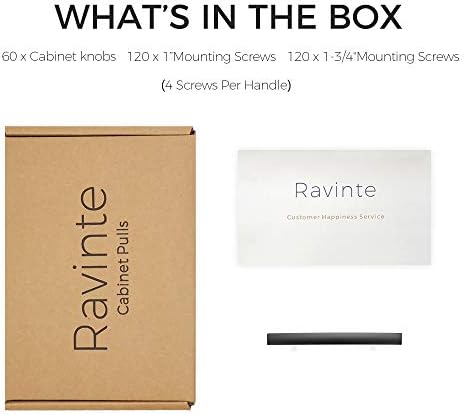 Ravinte 60 חבילה | 5-3/16 '' ארון מעוקל מושך מגירת מטבח שחור מט מושך את ארון הקשת מטפל באורך 5-3/16